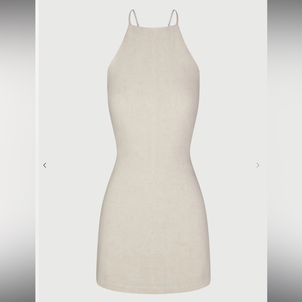 NAKED WARDROBE- LINEN LACE BACK MINI DRESS-BRAND NEW WITHOUT TAGS - Picture 3 of 3